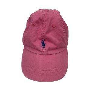 Polo Ralph Lauren Baseball Hat Pink With Blue Logo